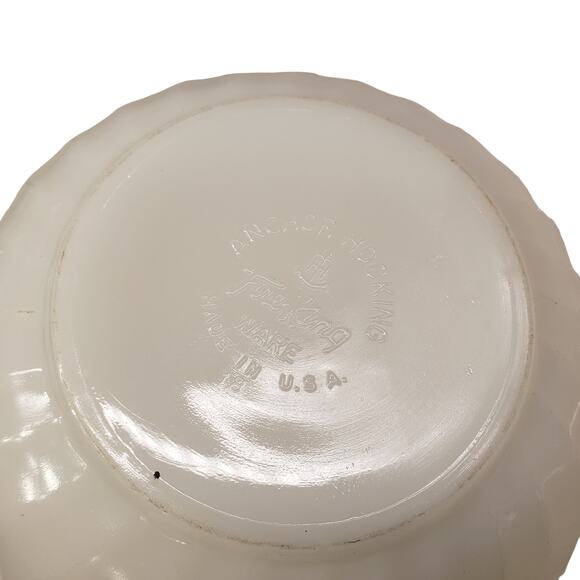 Vintage FIRE KING White SWIRL 7" Mixing Bowl 50s Milk Glass Anchor Hocking - Picture 5 of 9